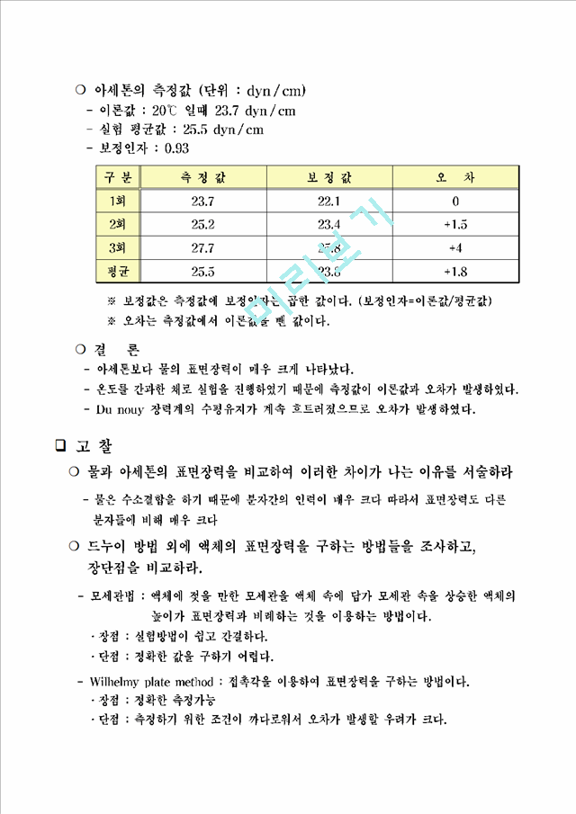 [레포트] 드누이 장력계를 이용한 표면장력 구하기.hwp